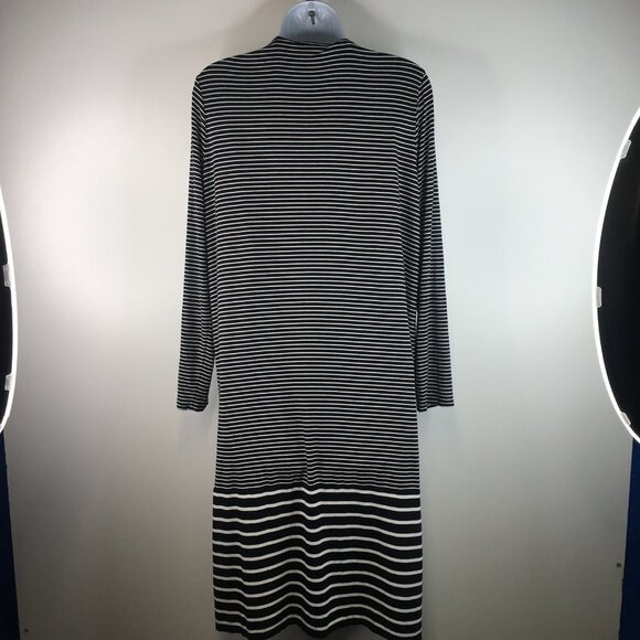 J Jill Wearever Collection Open Front Stripes Long Cardigan Size MP - Picture 9 of 10
